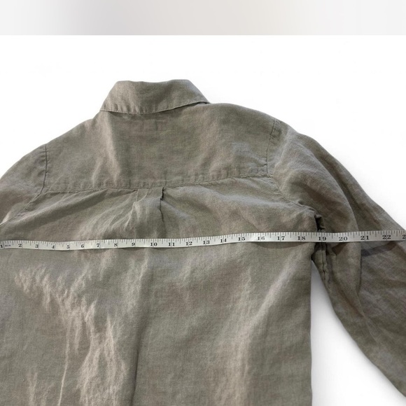 Luxury Linen |Charter Clubl Long-sleeve Button Down in Sand Stone Oversized XS - Picture 6 of 8